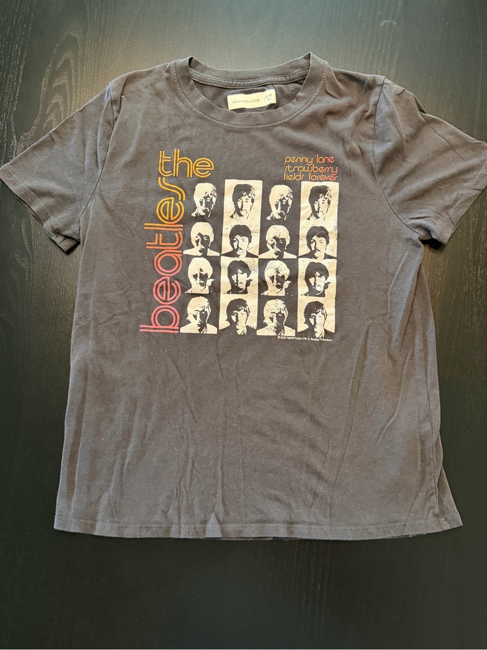 abercrombie kids Black Beatles Graphic Tee with Yellow & Red Print